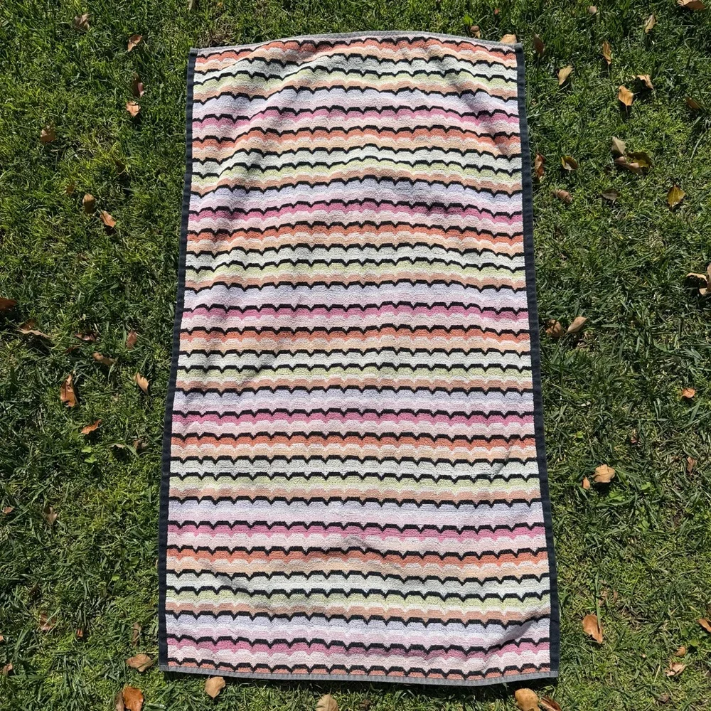 Missoni Home Omar Scallop 2-Piece Bath Towel Set Multicolor 100% Cotton Italy